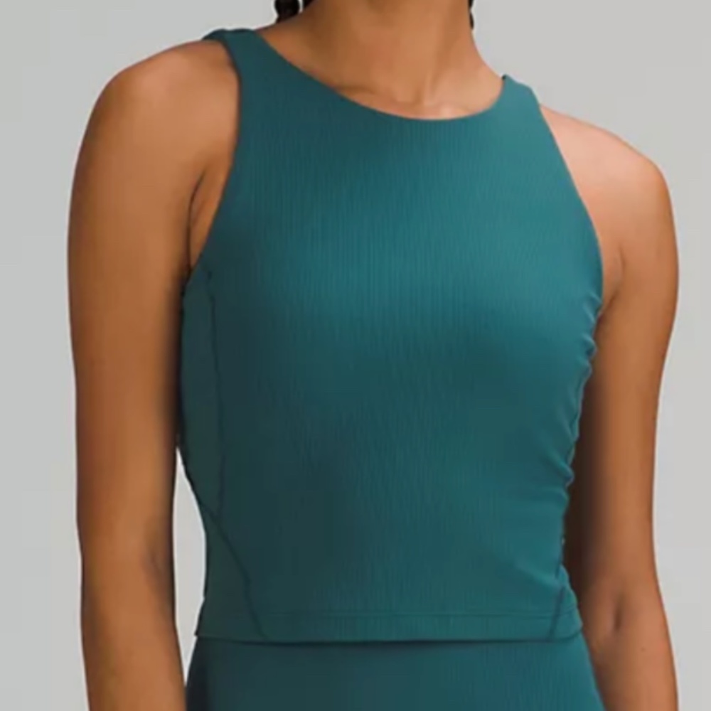 NWT Lululemon Align Ribbed High Neck Tank Jasper Green 6